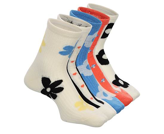 WOMENS RIB QUARTER SOCKS 5 PAIRS