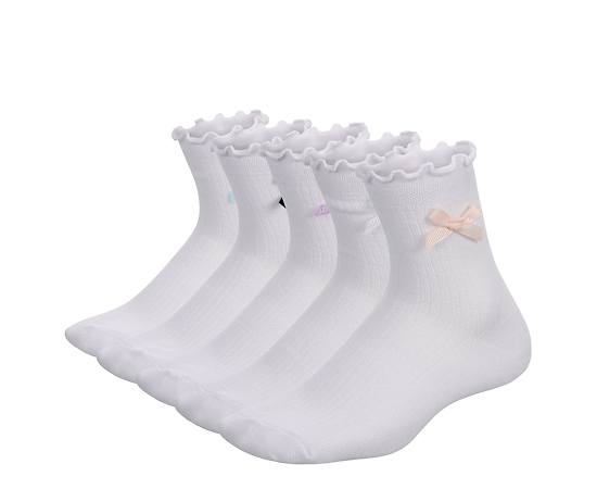 CUPCAKE COUTURE-GIRLS MEDIUM LETTUCE EDGE QUARTER SOCKS 5 PAIRS