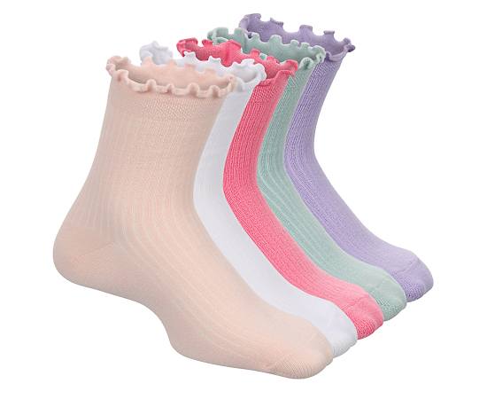 WOMENS MEDIUM LETTUCE QUARTER EDGE SOCKS 5 PAIRS