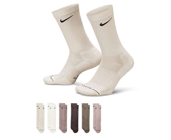 NIKE-MENS LARGE CREW SOCKS 6 PAIRS