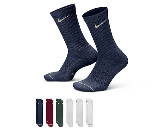 NIKE-MENS LARGE CREW SOCKS 6 PAIRS