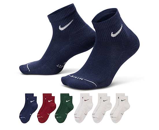 NIKE-MENS MEDIUM QUARTER SOCKS 6 PAIRS