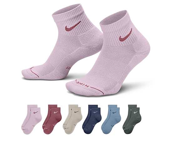 NIKE-MENS MEDIUM ELEVATED QUARTER SOCKS 6 PAIRS