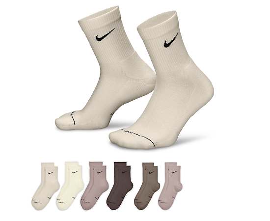 NIKE-MENS MEDIUM ELEVATED HIGH QUARTER SOCKS 6 PAIRS