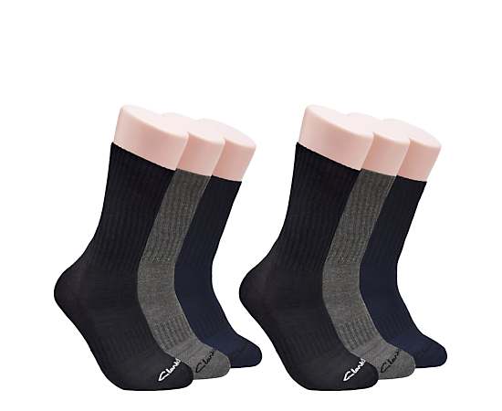 CLARKS-MENS CREW SOCK 6 PAIRS
