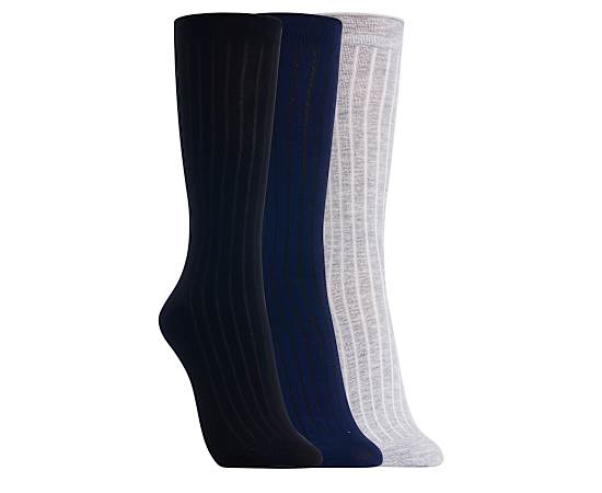 CLARKS-WOMENS WIDE RIB CREW SOCK 3 PAIRS