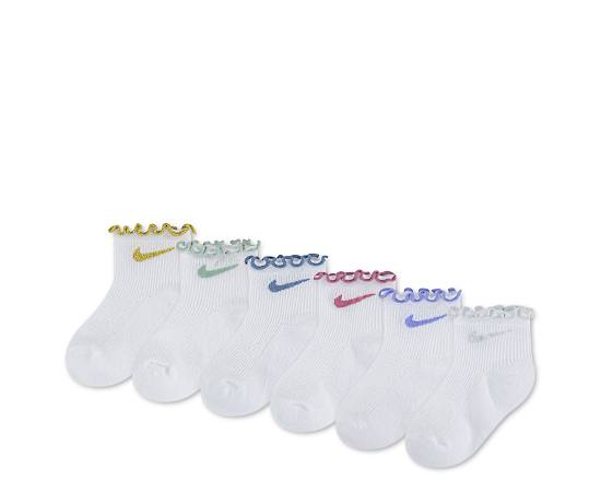 NIKE-GIRLS 12-24 MONTH QUARTER SOCKS 6 PAIRS