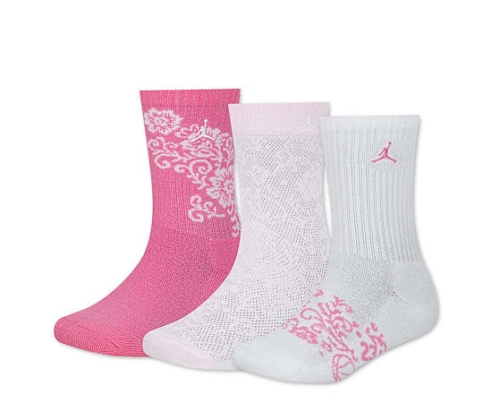 JORDAN-GIRLS SMALL EVERYDAY ESSENTIAL CREW SOCKS 3 PAIRS