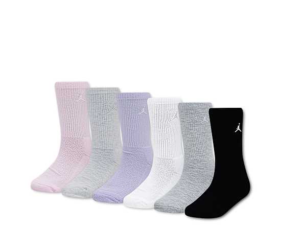JORDAN-GIRLS EVERYDAY ESSENTIAL CREW SOCKS 6 PAIRS