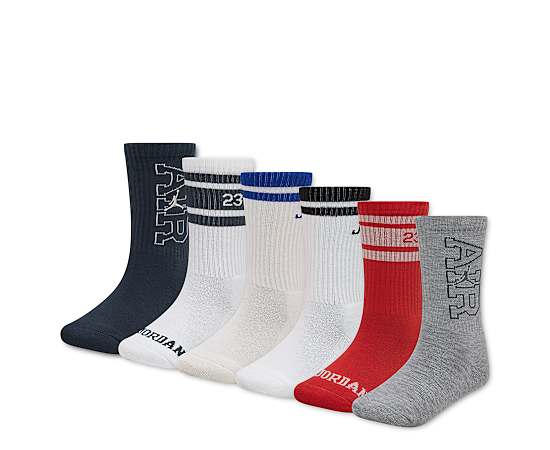 JORDAN-BOYS SMALL EVERYDAY ESSENTIAL CREW SOCKS 6 PAIRS