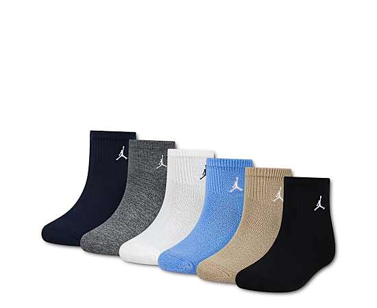 JORDAN-BOYS EVERYDAY ESSENTIAL QUARTER SOCKS 6 PAIRS