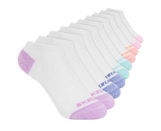 SKECHERS-GIRLS MEDIUM NO SHOW SOCKS 10 PAIRS