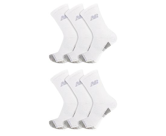 NEW BALANCE-MENS LARGE PERFORMANCE CUSHION CREW SOCKS 6 PAIRS
