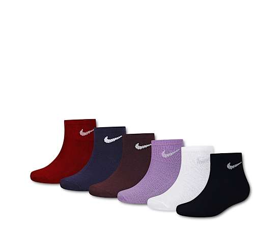 NIKE-GIRLS EXTRA SMALL QUARTER SOCKS 6 PAIRS