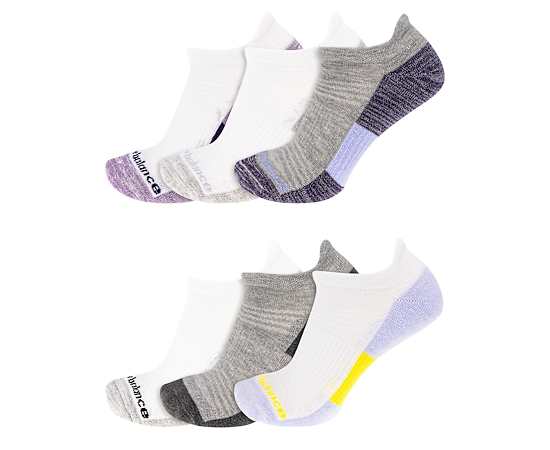 NEW BALANCE-WOMENS PERFORMANCE CUSHION NO SHOW SOCKS 6 PAIRS