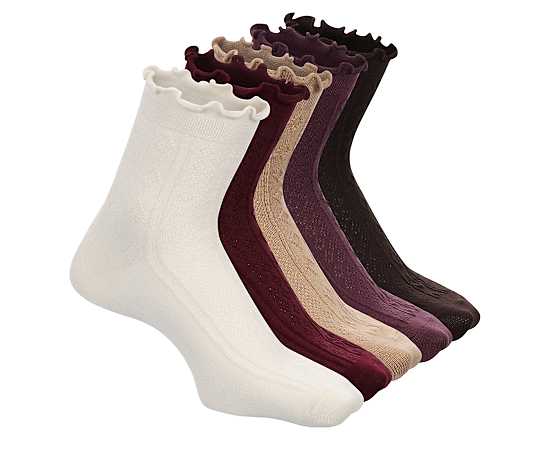XAPPEAL-WOMENS LETTUCE QUARTER SOCKS 5 PAIRS