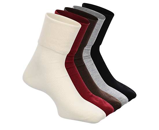 XAPPEAL-WOMENS TURNCUFF QUARTER SOCKS 5 PAIRS