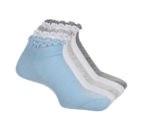 STEVE MADDEN-WOMENS RUFFLE LOW CUT SOCKS 5 PAIRS