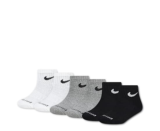 NIKE-BOYS EXTRA SMALL QUARTER SOCKS 6 PAIRS
