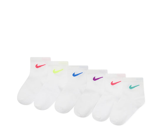 NIKE-GIRLS EXTRA SMALL QUARTER SOCKS 6 PAIRS