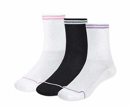 JORDAN-GIRLS MEDIUM HALF CREW SOCKS 3 PAIRS