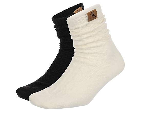 BEARPAW-WOMENS BOOT CREW SOCKS 2 PAIRS