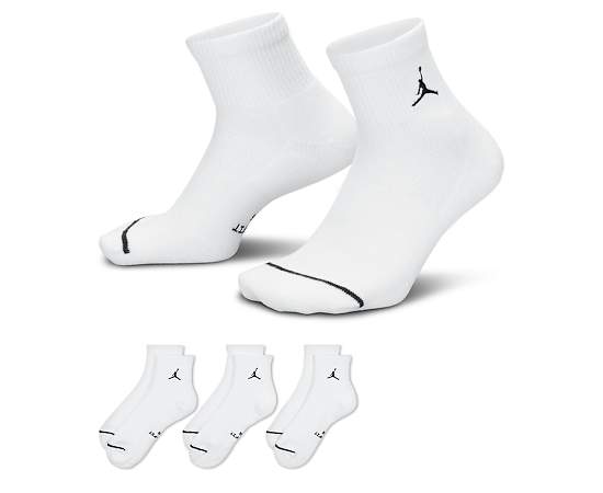 JORDAN-MENS LARGE QUARTER SOCKS 3 PAIRS