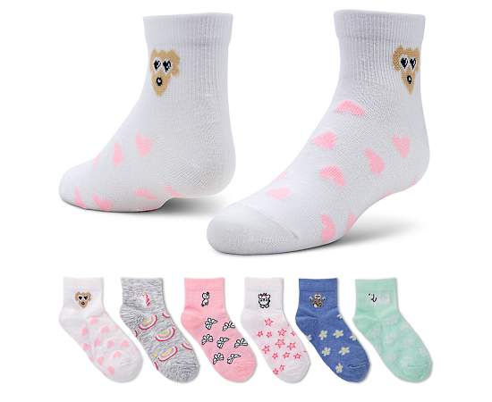 SOF SOLE-GIRLS SMALL NO SHOW SOCKS 6 PAIRS