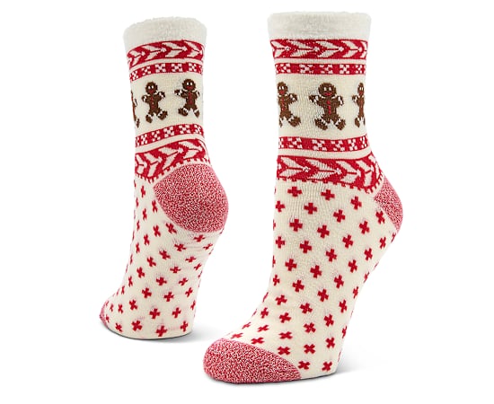 FIRESIDE-WOMENS GINGERBREAD CREW SLIPPER SOCK 1 PAIR