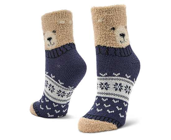 FIRESIDE-WOMENS WINTER BEAR CREW SLIPPER SOCK 1 PAIR