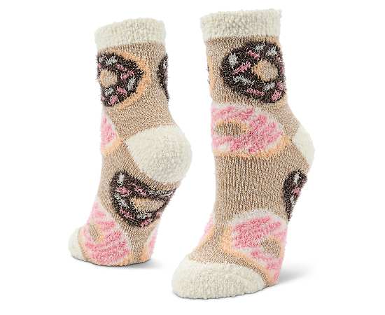 FIRESIDE-WOMENS DONUT WORRY CREW SLIPPER SOCK 1 PAIR