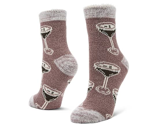 FIRESIDE-WOMENS ESPRESSO MARTINI CREW SLIPPER SOCK 1 PAIR