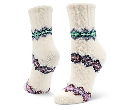 FIRESIDE-WOMENS TEXTURED PATTERN CREW SLIPPER SOCK 1 PAIR
