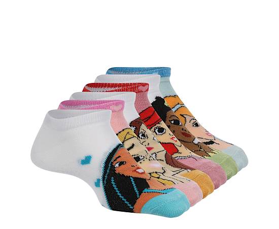 PRINCESS-GIRLS NO SHOW SOCKS 6 PAIRS