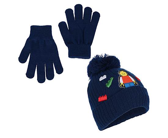 LEGO-BOYS MINI FIGURE AND BRICKS BEANIE SET