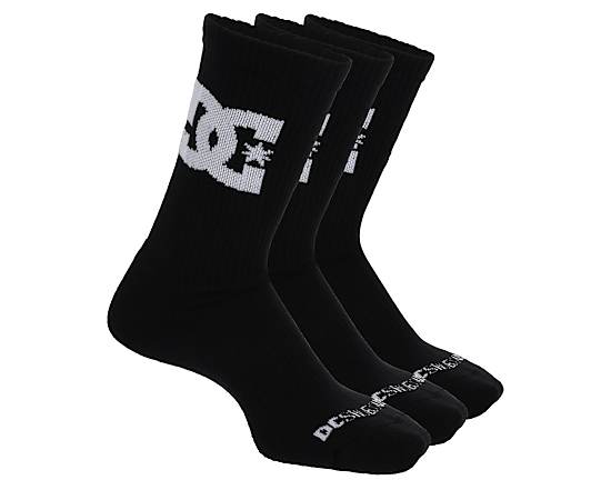 DC SHOES-MENS STAR CREW SOCKS 3 PAIRS
