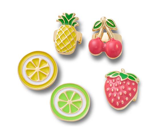 CROCS-UNISEX ENAMEL FRUIT SANDAL CHARMS 5 PACK