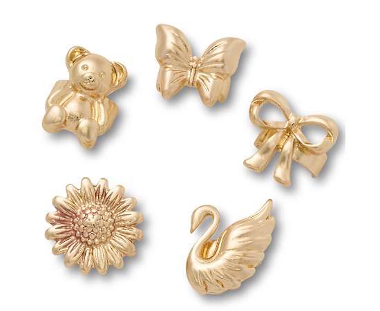 CROCS-UNISEX GOLD ICONS SANDAL CHARMS 5 PACK