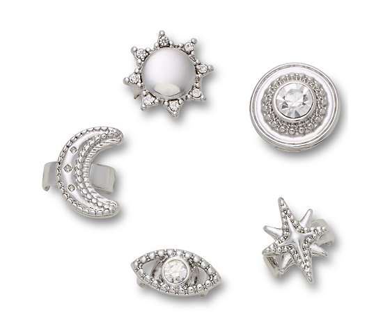 CROCS-UNISEX SILVER ICONS SANDAL CHARMS 5 PACK