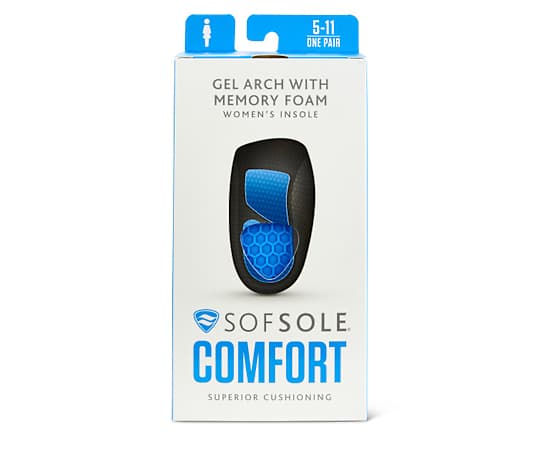 WOMENS 5-11 GEL ARCH MEMORY FOAM INSOLE
