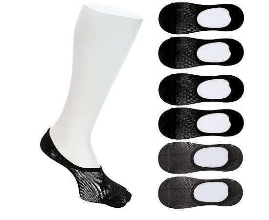 WOMENS MESH SUPER NO SHOW SOCKS 6 PAIRS