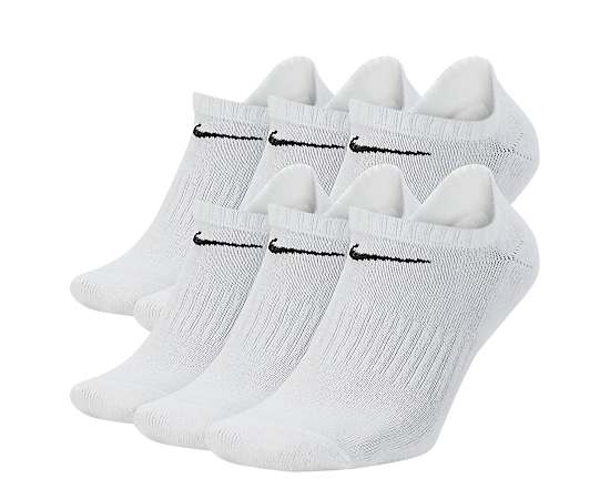 NIKE-MENS LARGE EVERYDAY CUSHIONED NO SHOW SOCKS 6 PAIRS